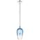 Edison Brookhaven Flute 7"W Chrome Stem Mini Pendant w/ Sapphire Shade