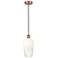 Edison Brookhaven Flute 7"W Copper Cord Mini Pendant w/ Opal Shade