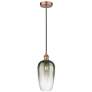 1_Edison Brookhaven Flute 7"W Copper Cord Mini Pendant w/ Slate Shade