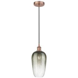 Edison Brookhaven Flute 7"W Copper Cord Mini Pendant w/ Slate Shade