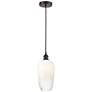1_Edison Brookhaven Flute 7"W Oiled Bronze Cord Pendant w/ Opal Shade