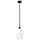 Edison Brookhaven Flute 7"W Oiled Bronze Stem Pendant w/ Opal Shade