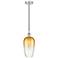 Edison Brookhaven Flute 7"W Polished Nickel Cord Pendant w/ Amber Shade