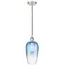 1_Edison Brookhaven Flute 7"W Polished Nickel Cord Pendant w/ Sapphire Shade