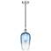 Edison Brookhaven Flute 7"W Polished Nickel Cord Pendant w/ Sapphire Shade