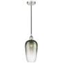 1_Edison Brookhaven Flute 7"W Polished Nickel Cord Pendant w/ Slate Shade
