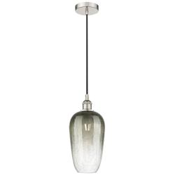 Edison Brookhaven Flute 7"W Polished Nickel Cord Pendant w/ Slate Shade