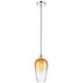 Edison Brookhaven Flute 7"W Polished Nickel Stem Pendant w/ Amber Shade