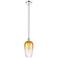 Edison Brookhaven Flute 7"W Polished Nickel Stem Pendant w/ Amber Shade