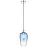 Edison Brookhaven Flute 7"W Polished Nickel Stem Pendant w/ Sapphire Shade
