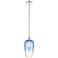Edison Brookhaven Flute 7"W Polished Nickel Stem Pendant w/ Sapphire Shade