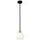 Edison Brookhaven Globe 8"W Black Brass Stem Pendant w/ Opal Shade