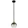 Edison Brookhaven Globe 8"W Black Brass Stem Pendant w/ Slate Shade