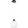1_Edison Brookhaven Globe 8"W Black Cord Hung Mini Pendant w/ Opal Shade