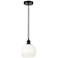 Edison Brookhaven Globe 8"W Black Cord Hung Mini Pendant w/ Opal Shade