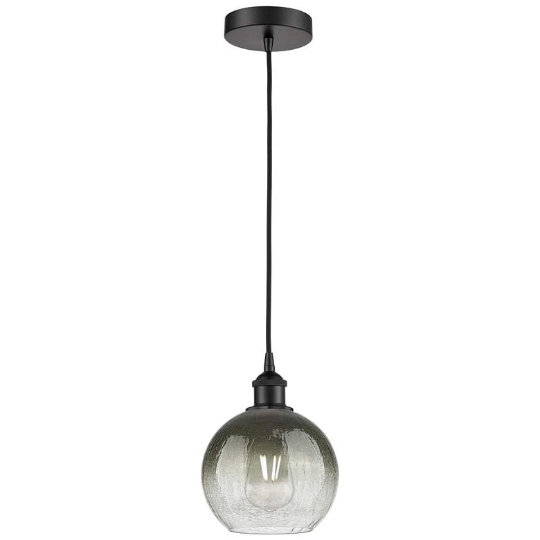 Image 1 Edison Brookhaven Globe 8"W Black Cord Mini Pendant w/ Slate Shade