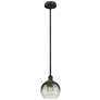 Edison Brookhaven Globe 8"W Black Stem Mini Pendant w/ Slate Shade