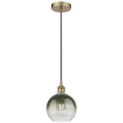 Edison Brookhaven Globe 8"W Brass Cord Mini Pendant w/ Slate Shade