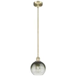 Edison Brookhaven Globe 8"W Brass Stem Mini Pendant w/ Slate Shade