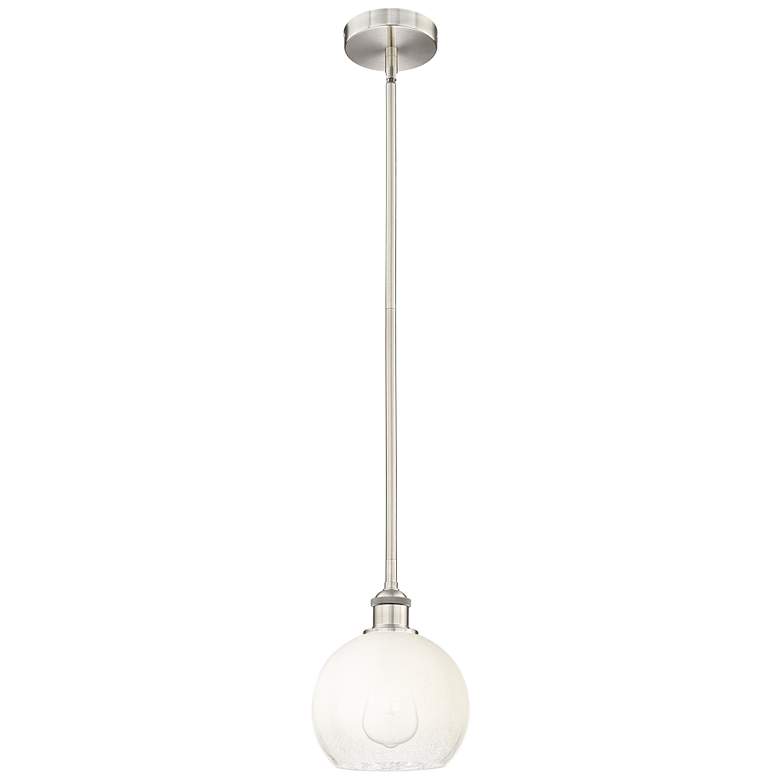 Image 1 Edison Brookhaven Globe 8"W Brushed Nickel Stem Pendant w/ Opal Shade