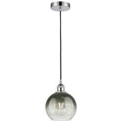 Edison Brookhaven Globe 8"W Chrome Cord Mini Pendant w/ Slate Shade