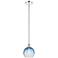 Edison Brookhaven Globe 8"W Chrome Stem Mini Pendant w/ Sapphire Shade