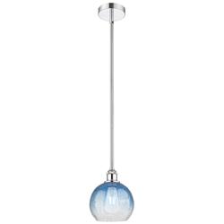Edison Brookhaven Globe 8"W Chrome Stem Mini Pendant w/ Sapphire Shade