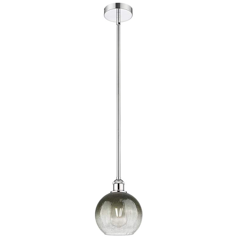 Image 1 Edison Brookhaven Globe 8"W Chrome Stem Mini Pendant w/ Slate Shade