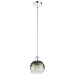 Edison Brookhaven Globe 8"W Chrome Stem Mini Pendant w/ Slate Shade