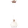 1_Edison Brookhaven Globe 8"W Copper Cord Mini Pendant w/ Opal Shade