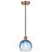 Edison Brookhaven Globe 8"W Copper Cord Mini Pendant w/ Sapphire Shade
