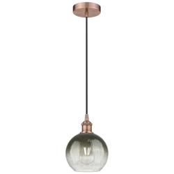 Edison Brookhaven Globe 8"W Copper Cord Mini Pendant w/ Slate Shade