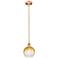 Edison Brookhaven Globe 8"W Copper Stem Mini Pendant w/ Amber Shade