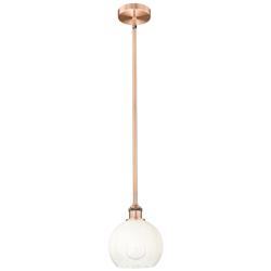 Edison Brookhaven Globe 8"W Copper Stem Mini Pendant w/ Opal Shade