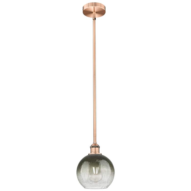 Image 1 Edison Brookhaven Globe 8"W Copper Stem Mini Pendant w/ Slate Shade
