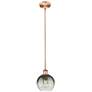 Edison Brookhaven Globe 8"W Copper Stem Mini Pendant w/ Slate Shade