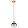 Edison Brookhaven Globe 8"W Copper Stem Mini Pendant w/ Slate Shade