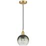 1_Edison Brookhaven Globe 8"W Gold Cord Hung Mini Pendant w/ Slate Shade