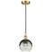 Edison Brookhaven Globe 8"W Gold Cord Hung Mini Pendant w/ Slate Shade