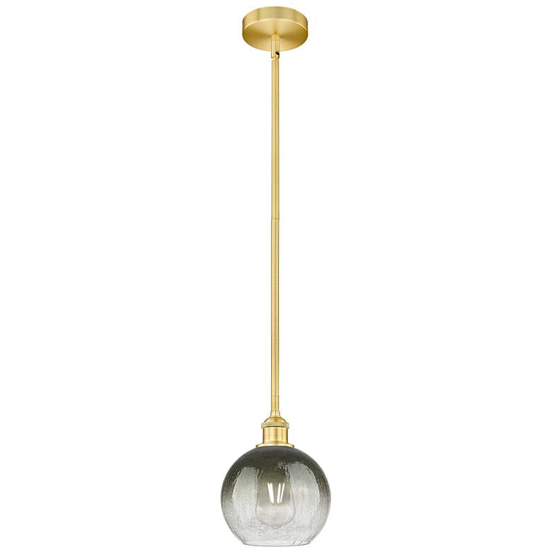 Image 1 Edison Brookhaven Globe 8"W Gold Stem Hung Mini Pendant w/ Slate Shade