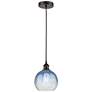 1_Edison Brookhaven Globe 8"W Oiled Bronze Cord Pendant w/ Sapphire Shade