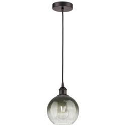 Edison Brookhaven Globe 8"W Oiled Bronze Cord Pendant w/ Slate Shade