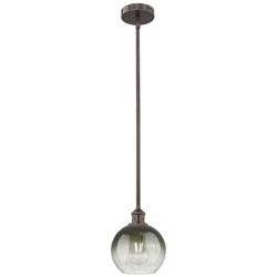 Edison Brookhaven Globe 8"W Oiled Bronze Stem Pendant w/ Slate Shade