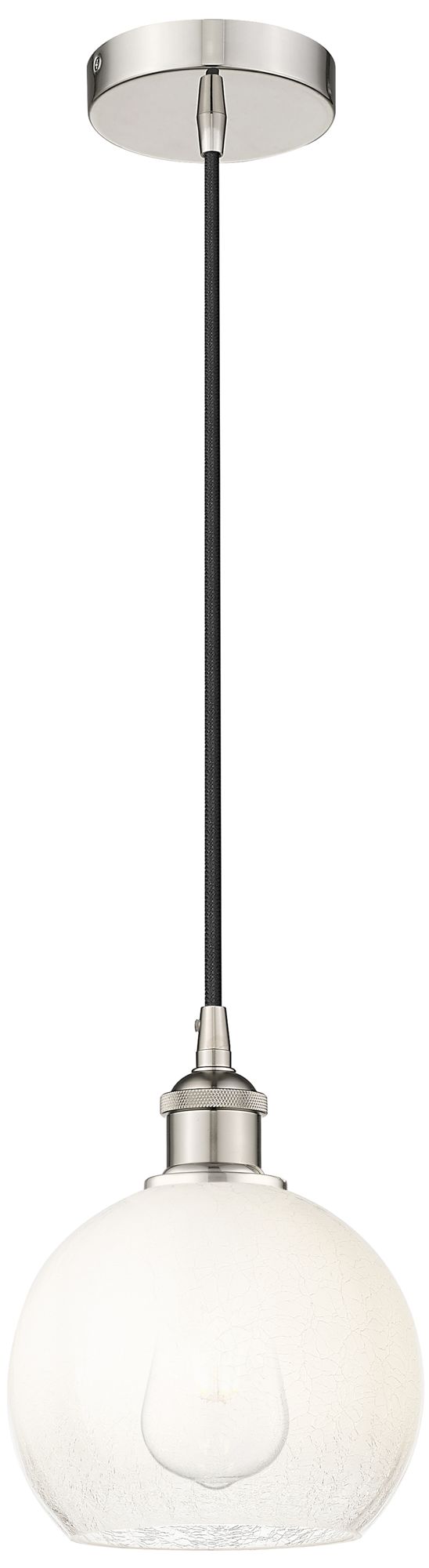 Edison Brookhaven Globe 8"W Polished Nickel Cord Pendant w/ Opal Shade