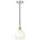 Edison Brookhaven Globe 8"W Polished Nickel Cord Pendant w/ Opal Shade