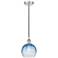 Edison Brookhaven Globe 8"W Polished Nickel Cord Pendant w/ Sapphire Shade