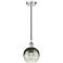 Edison Brookhaven Globe 8"W Polished Nickel Cord Pendant w/ Slate Shade