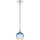 Edison Brookhaven Globe 8"W Polished Nickel Stem Pendant w/ Sapphire Shade
