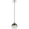 Edison Brookhaven Globe 8"W Polished Nickel Stem Pendant w/ Slate Shade