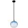 Edison Brookhaven Sphere 11"W Black Brass Stem Pendant w/ Sapphire Shade
